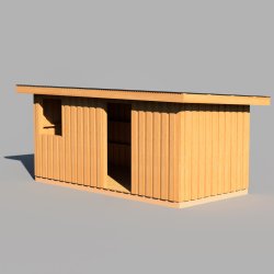 Redskabsskur 3x6,2m - Ensidig