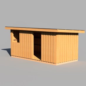 Redskabsskur 2,4x4,4m - Ensidig