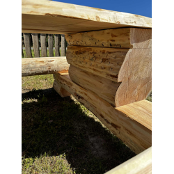 Bord-/bnkest i massivt lrketr - 2,1 x 1,75 m