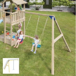 Gyngestativ-udvidelse incl. 2 gynger (udvidelse til legetrn)