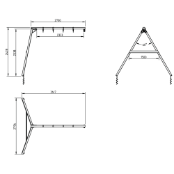 Gyngestativ-udvidelse incl. 2 gynger (udvidelse til legetrn)
