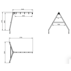 Gyngestativ-udvidelse incl. 2 gynger (udvidelse til legetrn)