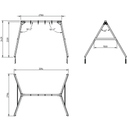 Gyngestativ med 2 gynger 